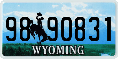 WY license plate 9890831