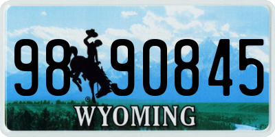 WY license plate 9890845
