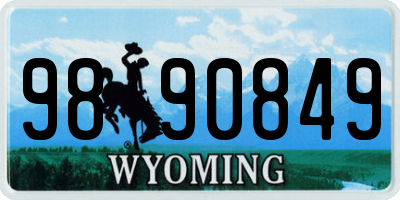 WY license plate 9890849