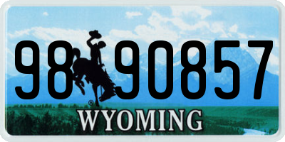WY license plate 9890857