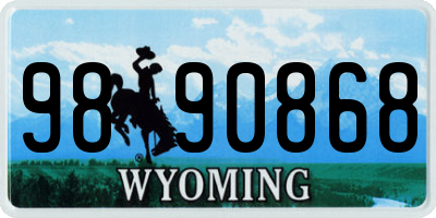 WY license plate 9890868