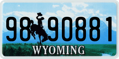 WY license plate 9890881