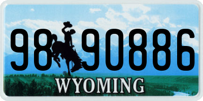 WY license plate 9890886