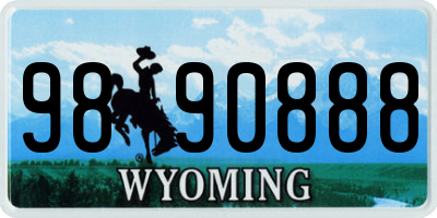 WY license plate 9890888