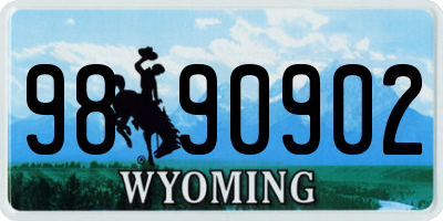 WY license plate 9890902