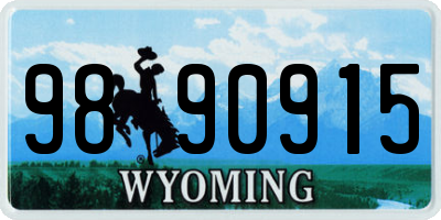 WY license plate 9890915
