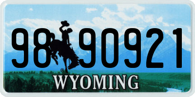 WY license plate 9890921
