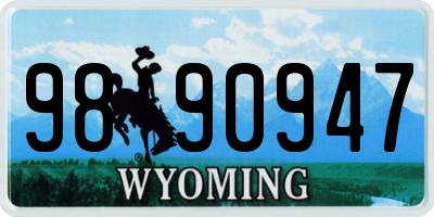 WY license plate 9890947