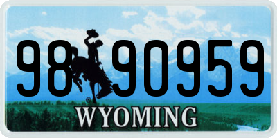 WY license plate 9890959