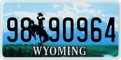 WY license plate 9890964
