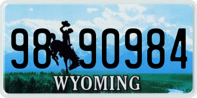 WY license plate 9890984