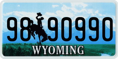 WY license plate 9890990