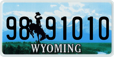 WY license plate 9891010