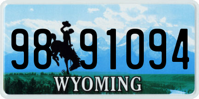WY license plate 9891094