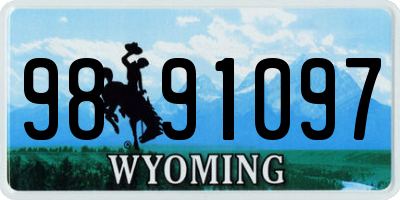 WY license plate 9891097