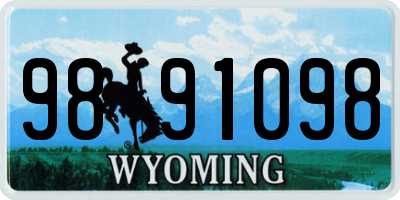 WY license plate 9891098