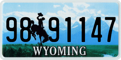 WY license plate 9891147