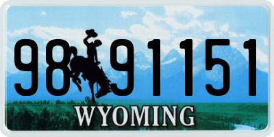 WY license plate 9891151