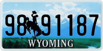 WY license plate 9891187