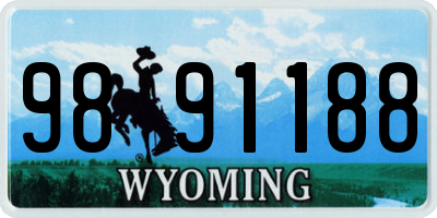 WY license plate 9891188