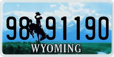 WY license plate 9891190