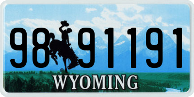 WY license plate 9891191