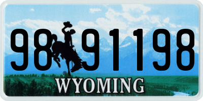 WY license plate 9891198
