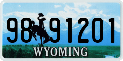 WY license plate 9891201