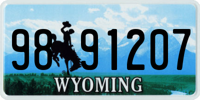 WY license plate 9891207