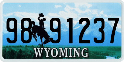 WY license plate 9891237