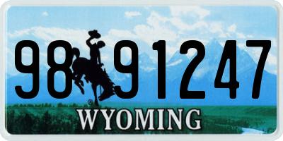 WY license plate 9891247