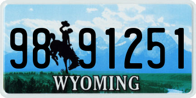 WY license plate 9891251
