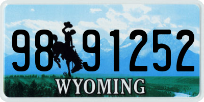 WY license plate 9891252