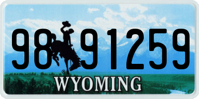WY license plate 9891259