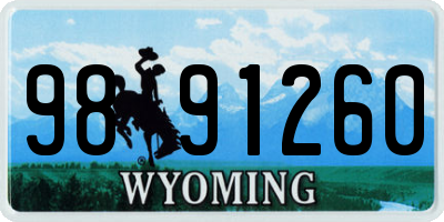 WY license plate 9891260