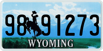 WY license plate 9891273
