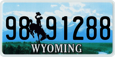 WY license plate 9891288