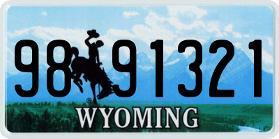 WY license plate 9891321