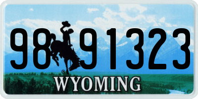 WY license plate 9891323