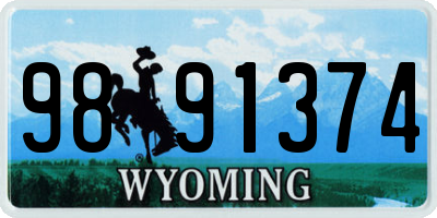 WY license plate 9891374