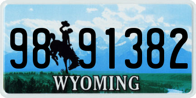 WY license plate 9891382