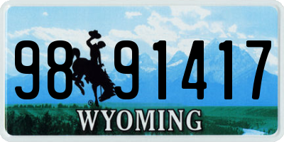 WY license plate 9891417