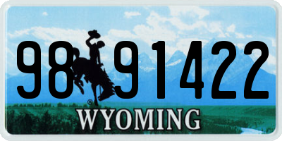 WY license plate 9891422
