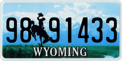 WY license plate 9891433