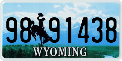WY license plate 9891438