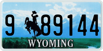WY license plate 989144