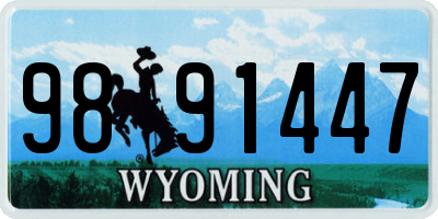 WY license plate 9891447