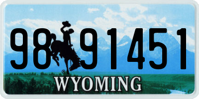 WY license plate 9891451