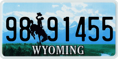 WY license plate 9891455