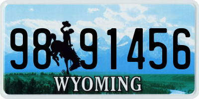 WY license plate 9891456